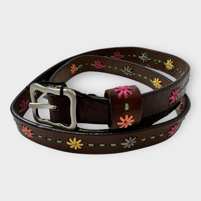 Leather Flower Belt
