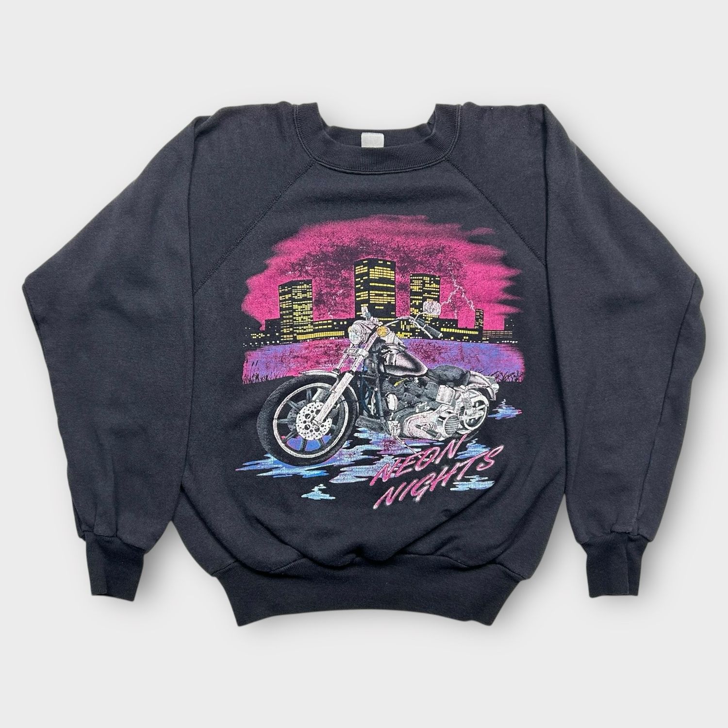 Neon Nights Motorcycle Crewneck