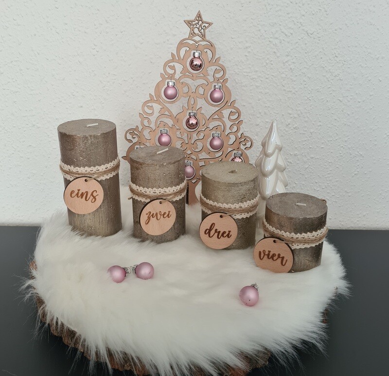 Adventkranz Zahlen 1 - 4