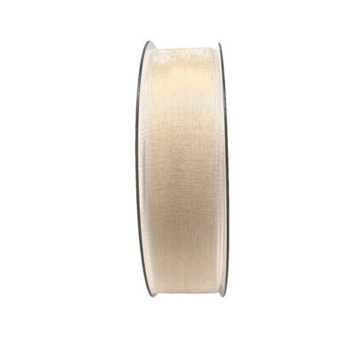 Organza Band 25mm creme ohne Draht