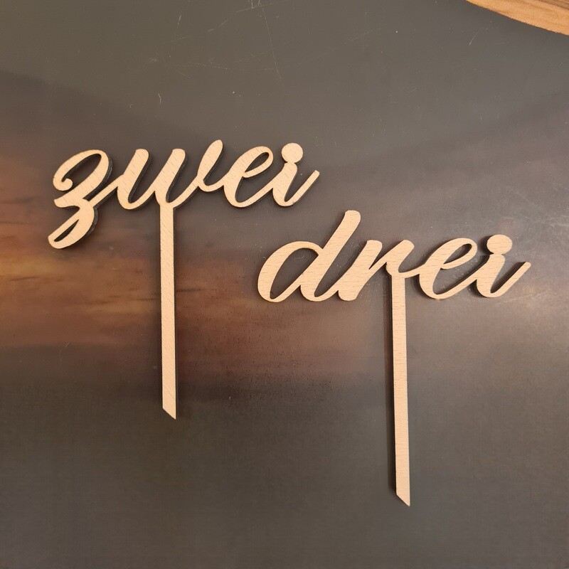 Cake Topper "eins bis neun"