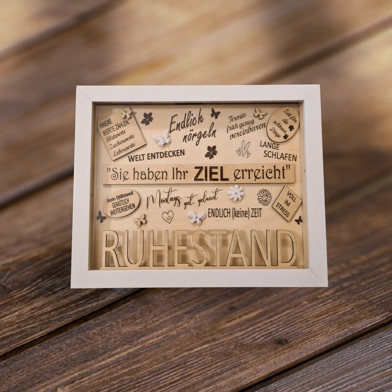 Bilderrahmen 3D Ruhestand