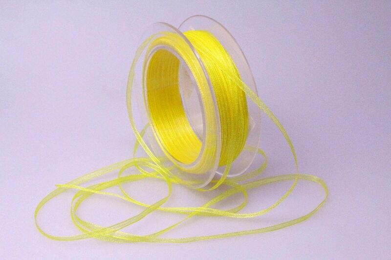 Organza Band 3mm gelb