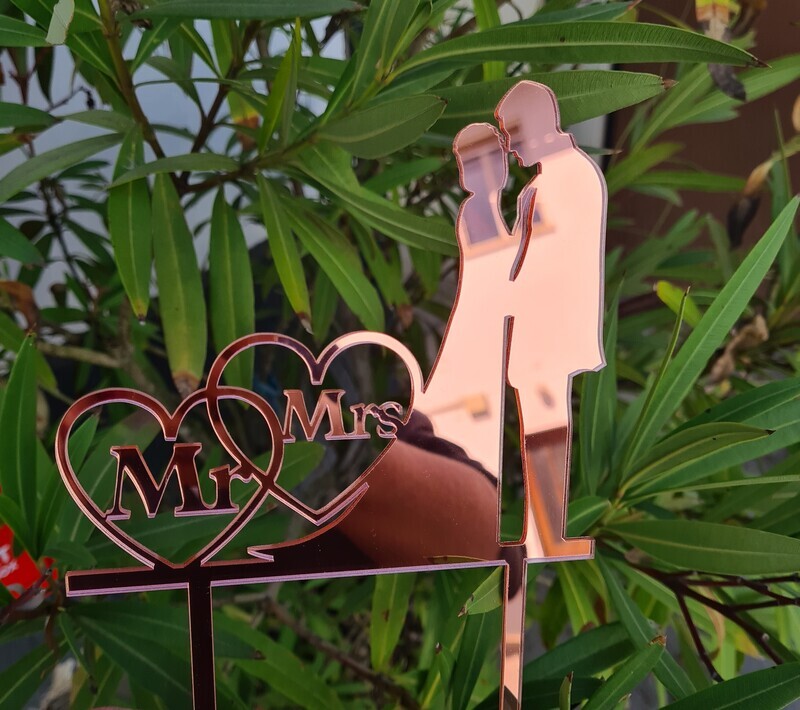 Cake Topper "Brautpaar Mr&amp;Mrs"