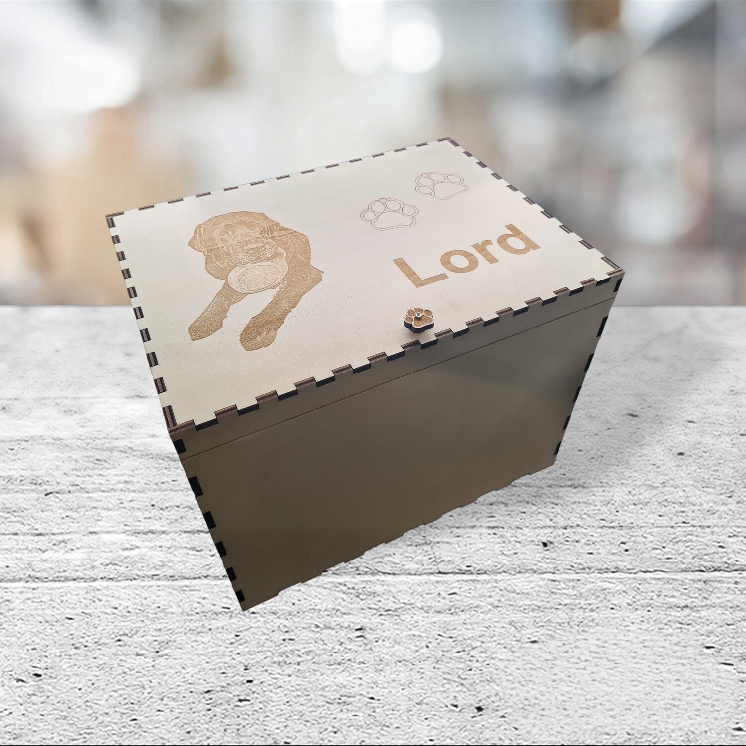 Holzbox mit Foto Gravur