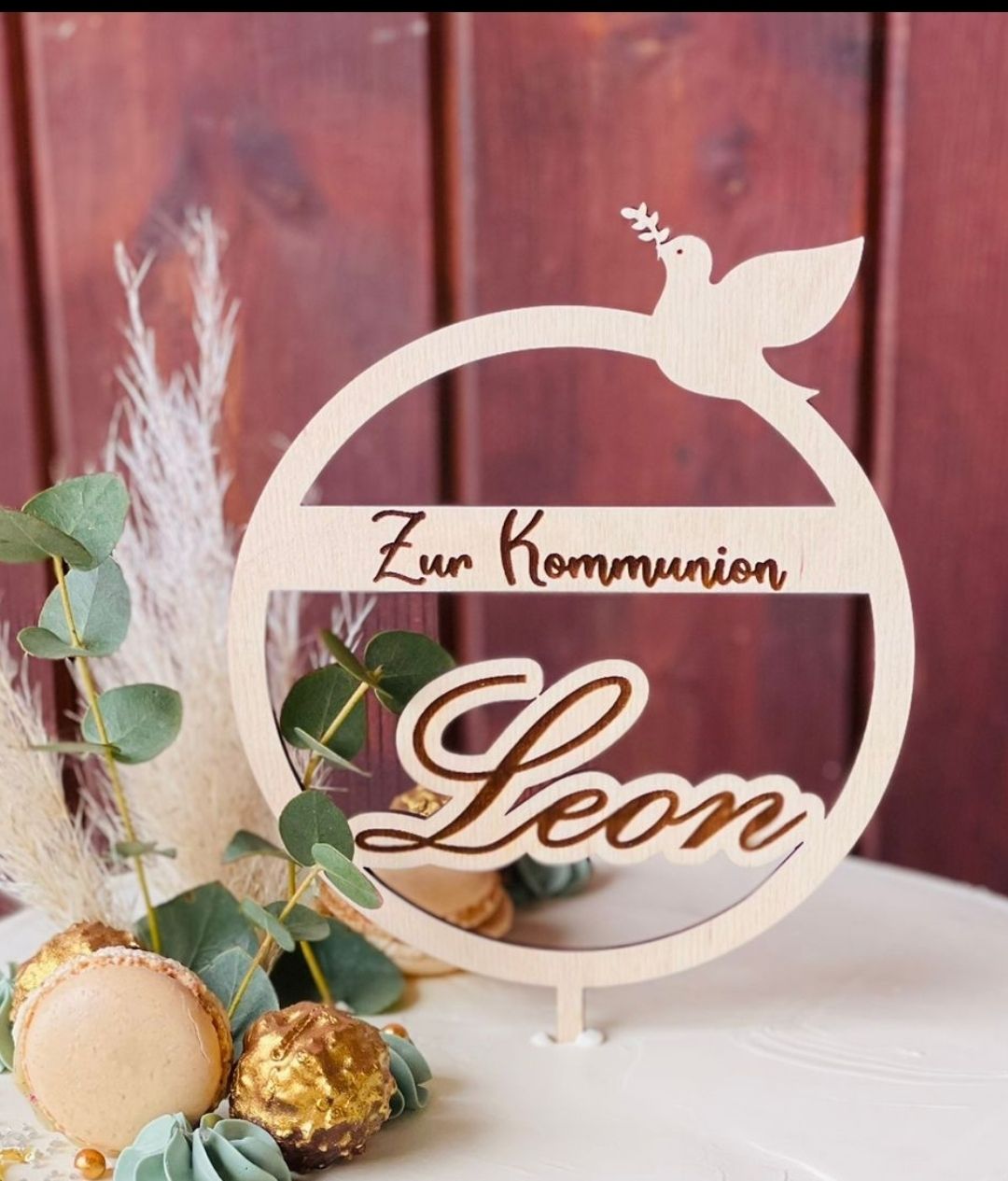 Cake Topper "Zur Kommunion + Name"