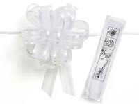 4&quot; WHITE SATIN EDGE SHEER ORGANZA PULL BOW