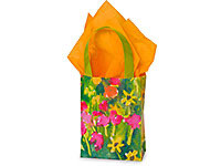 Watercolor Garden Plastic Gift Bags Jewel 4x2x5.25
