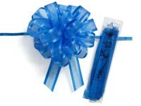 4&quot; Royal Blue Satin Edge Sheer Organza Pull Bow