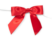 3&quot; Red Pre-Tied Satin Gift Bows with Twist Ties