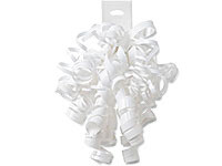 White High Gloss Self Adhesive Curly Gift Bows