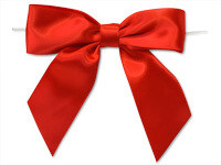 5&quot; Red Pre-Tied Satin Gift Bows with Twist Ties
