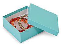 Aqua Blue Jewelry Gift Boxes 3.5x3.5x1.5&quot;