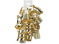 Cream Stripe on Metallic Gold Self Adhesive Curly Gift Bows