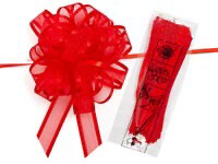 4&quot; Red Satin Edge Sheer Organza Pull Bow