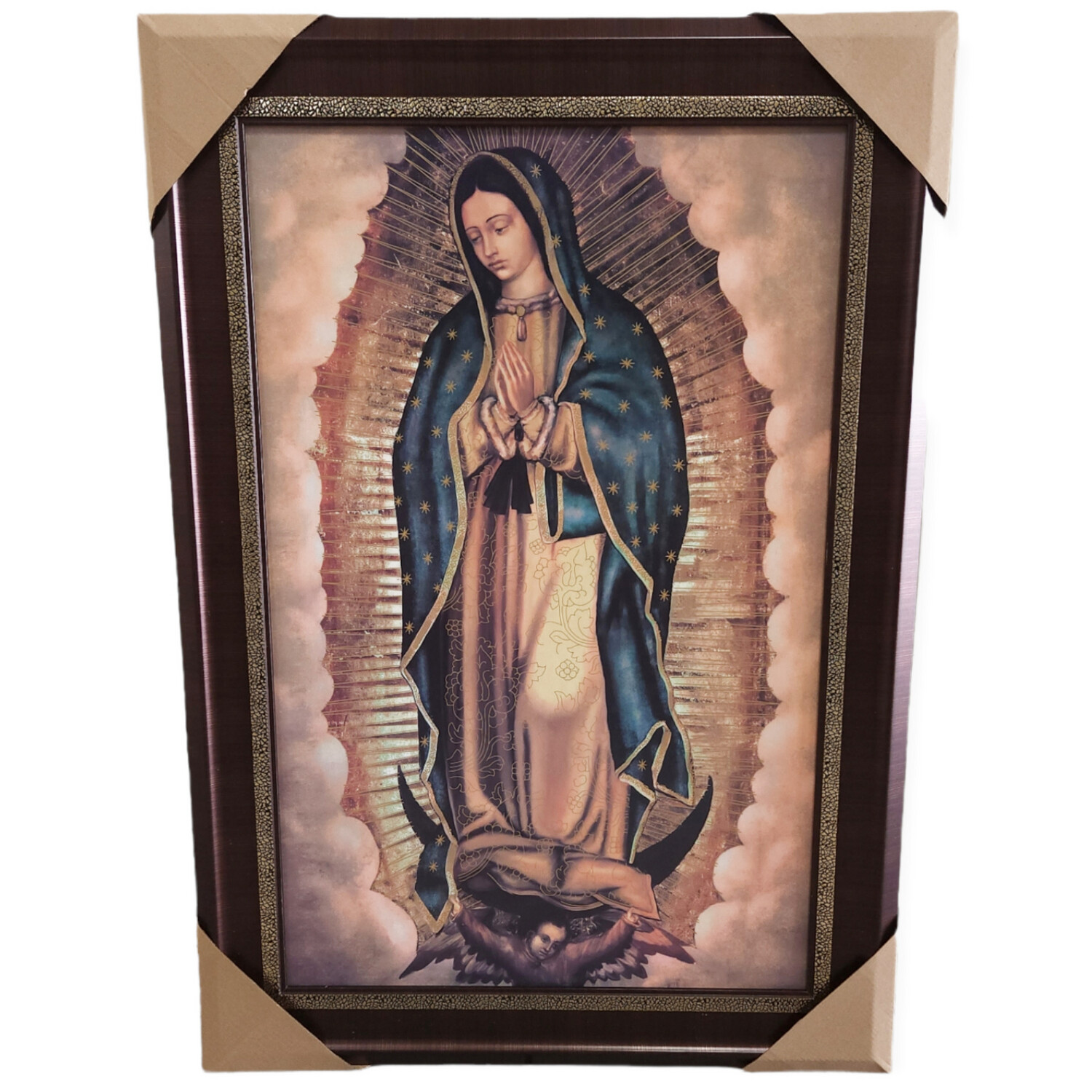 VIRGEN DE GUADALUPE ORIGINAL MARCO CAFE 41X29