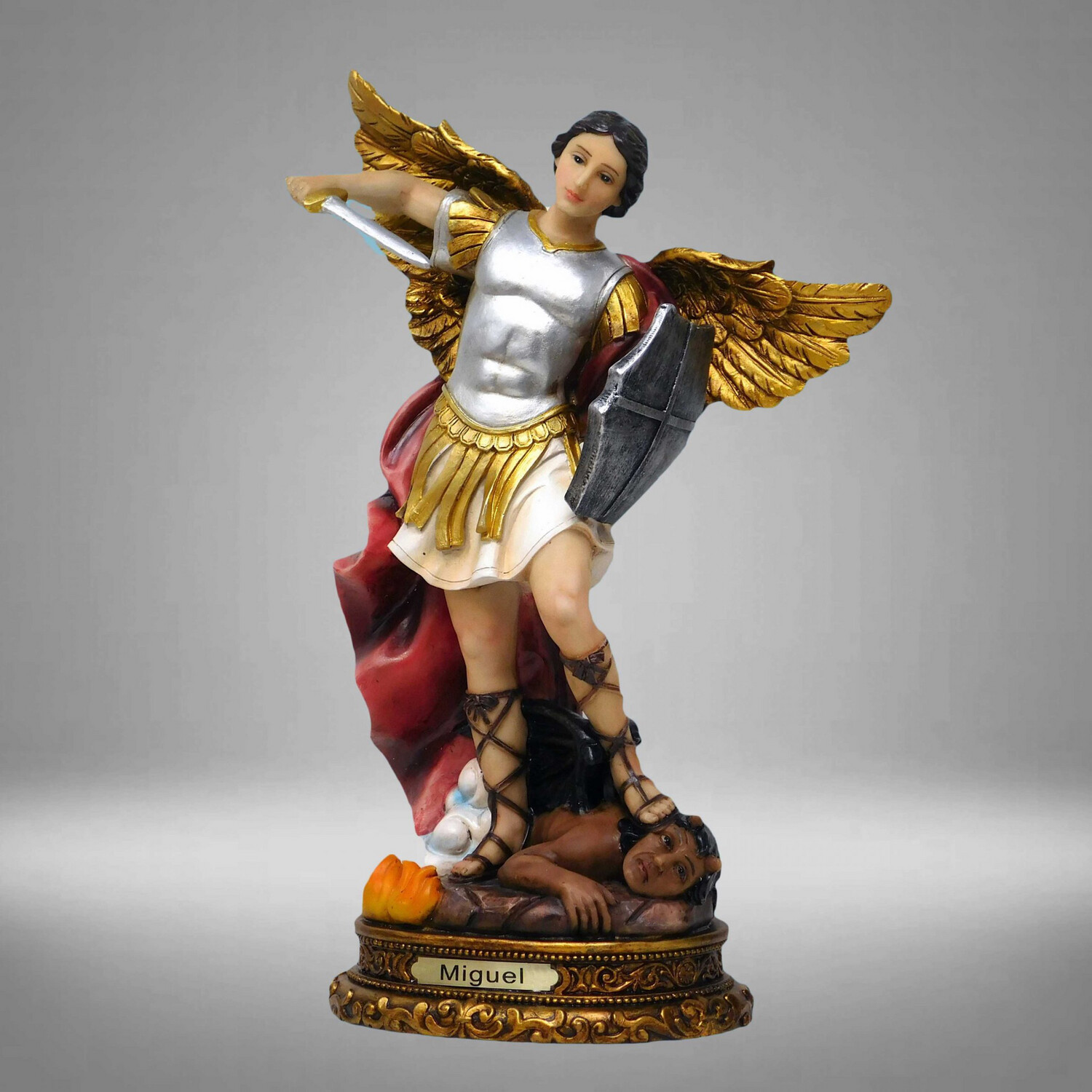 SAN MIGUEL ARCANGEL DORADO RESINA 12&quot;