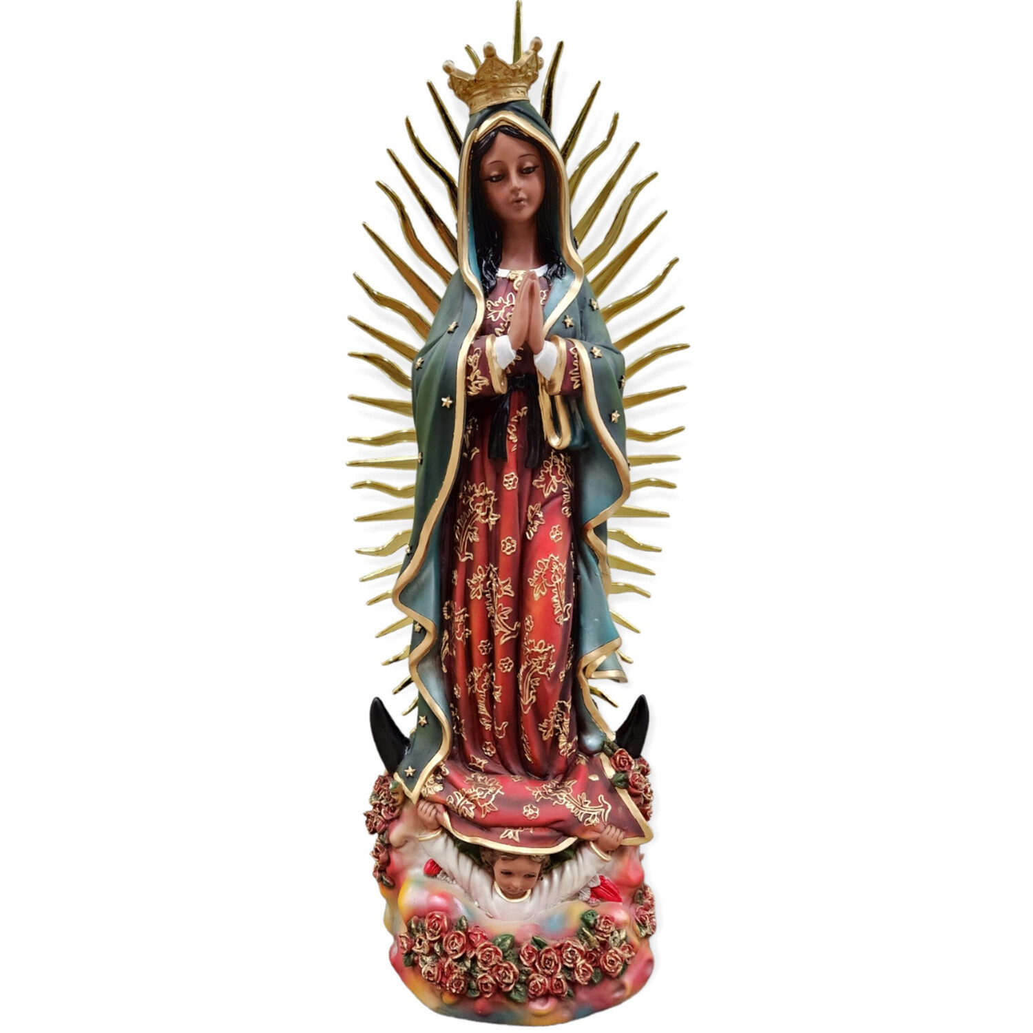 VIRGEN GUADALUPE CON CORONA 36&quot; / RESINA