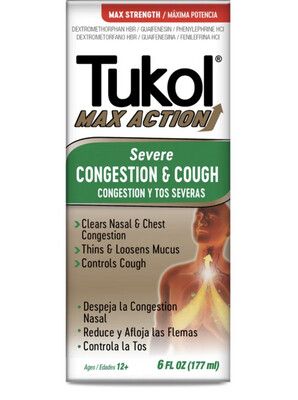 TUKOL MAX ACTION- SEVERE CONGESTION &amp; COUGH 6 FL OZ