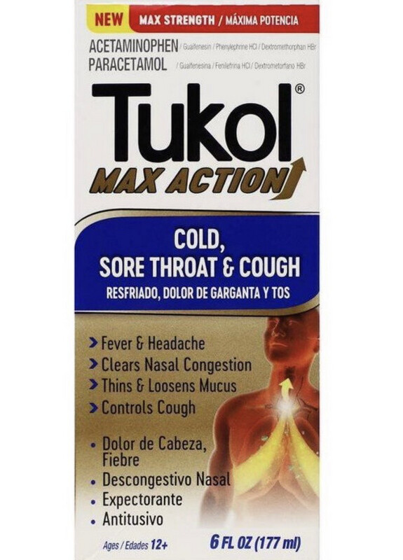 TUKOL MAX ACTION- COLD, SORE THROAT &amp; COUGH 6 FL OZ 