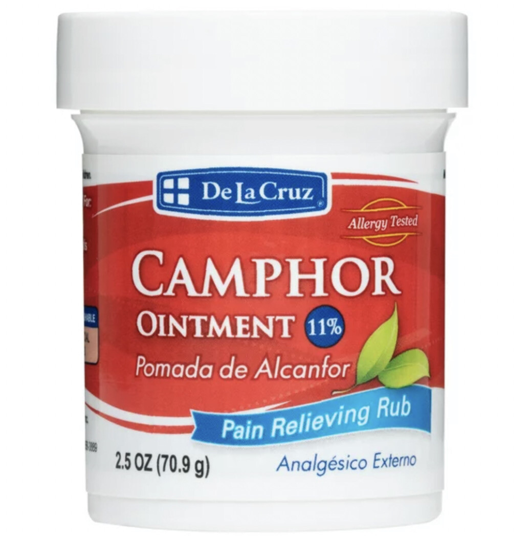 DE LA CRUZ 11% CAMPHOR OINTMENT PAIN RELIEVING RUB 2.5 OZ 