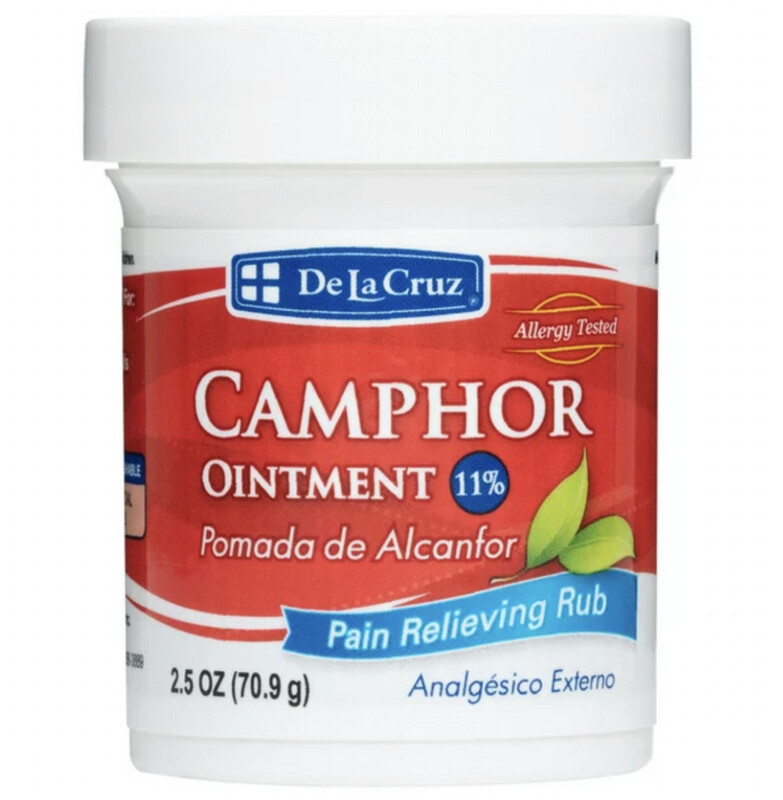 DE LA CRUZ 11% CAMPHOR OINTMENT PAIN RELIEVING RUB 2.5 OZ 