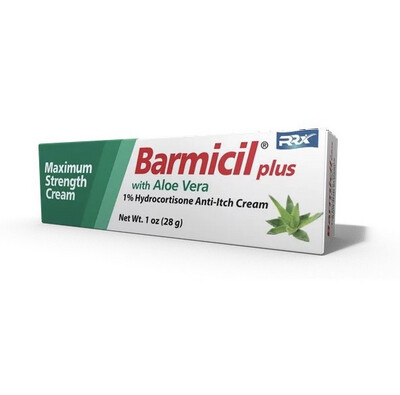 Barmicil plus with Aloe Vera 1% Hydrocortisone Anti-Itch Cream 1 Oz 28gm 