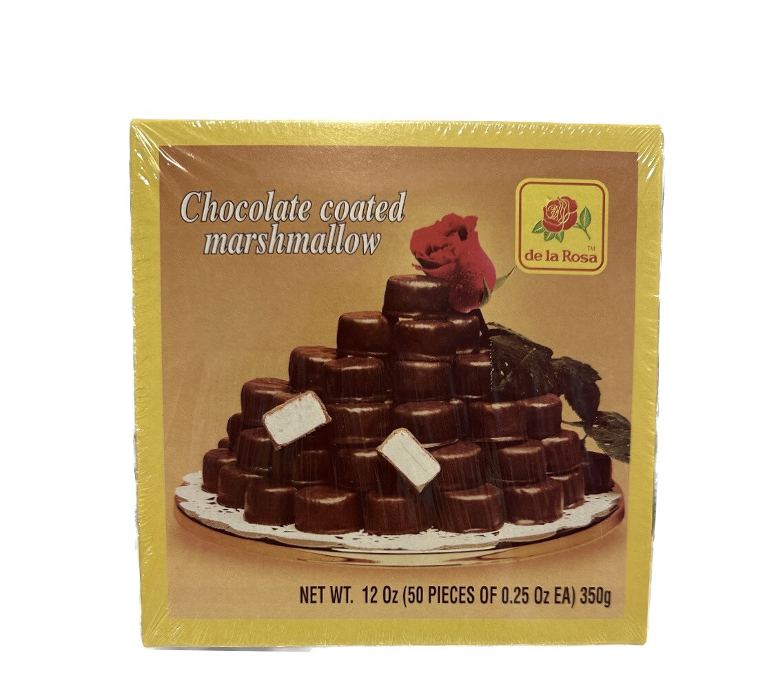 De La Rosa Chocolate Coated Marshmallow 12 Oz 50Pc 0.25 Oz Ea (350g)