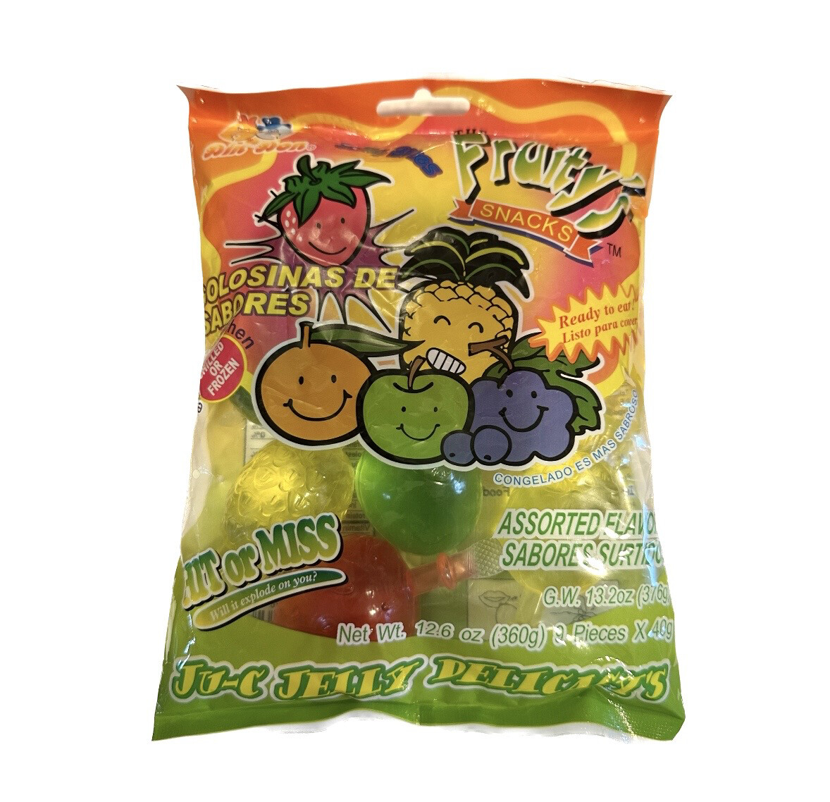 Din Don Fruity&#39;s JU-C Jelly Fruit Snacks 12.6 Oz 360g 9 Pc 