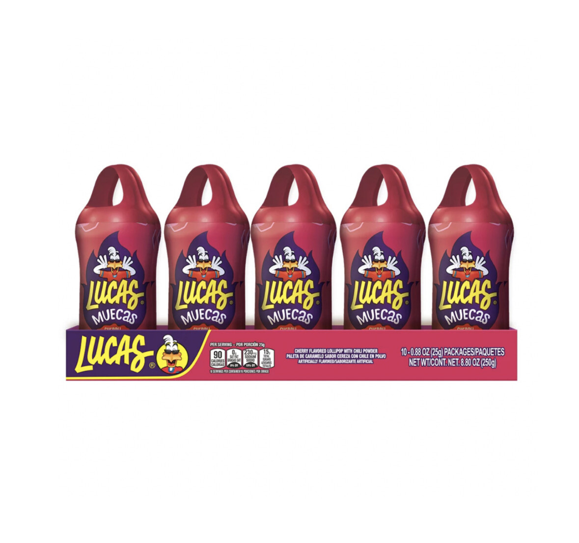 Lucas Muecas Cherry Flavored Lollipop 10 Pieces/ 10-0.88 Oz (25g)