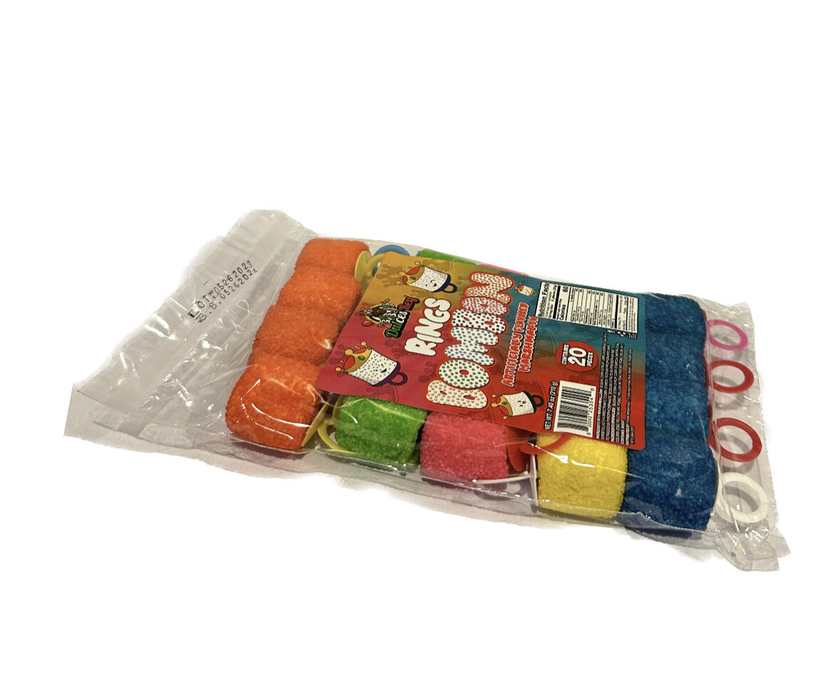 Dulces Rey Rings Bombon Artificially Flavored Marshmallow 20 Pc 7.40 Oz 