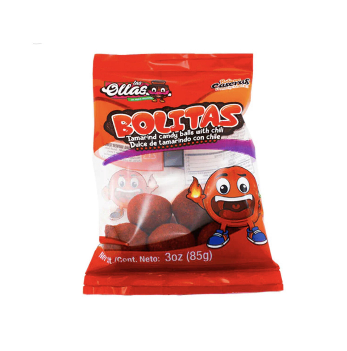Las Ollas Bolitas Tamarind Candy Balls With Chili 3 Oz 85g
