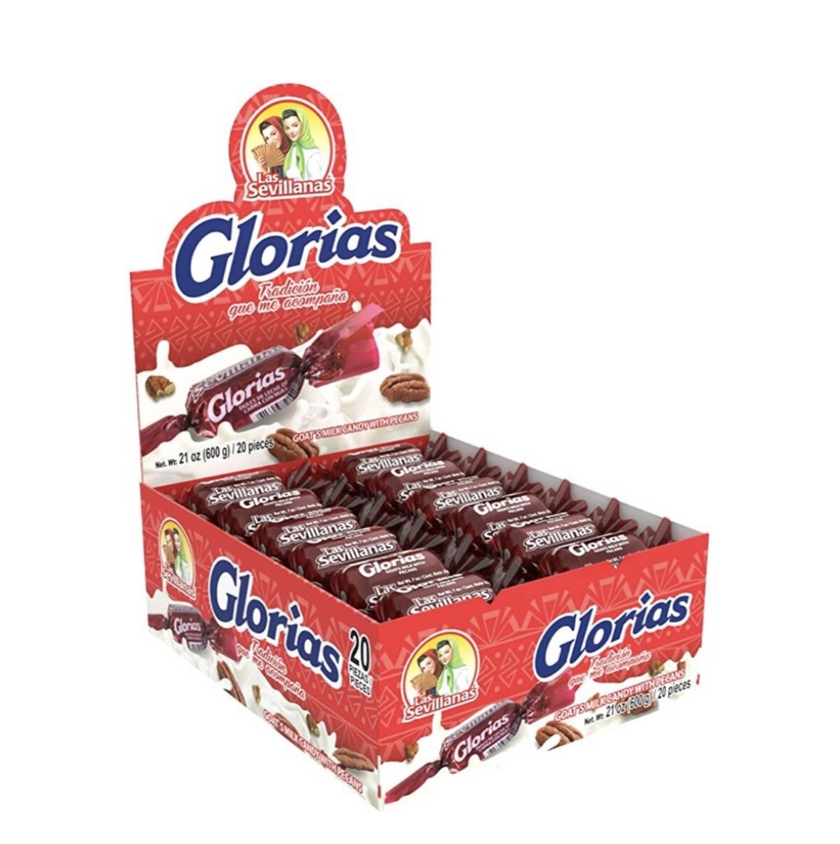 Las Sevillanas Glorias Pecan 30g Family Display Pack 20 Pieces 21 Oz 600g 