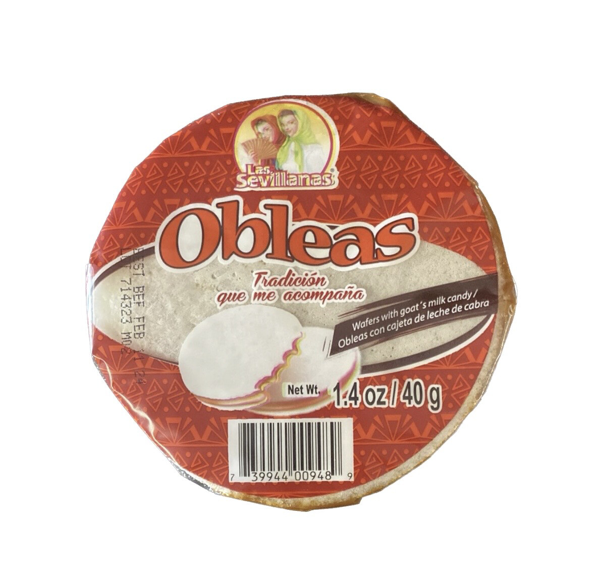 Las Sevillanas Obleas Con Cajeta 1.4 Oz 40g 