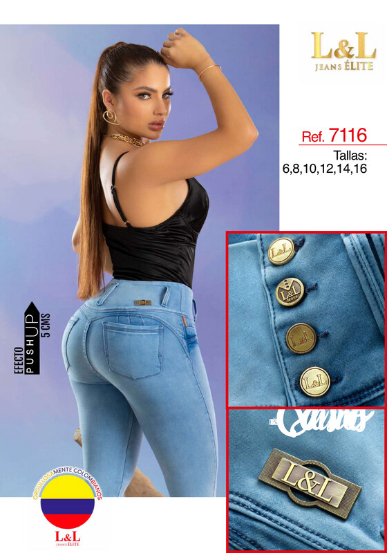 Butt Lifting Colombian Jeans- Jeans Levanta Cola L&amp;L  7116