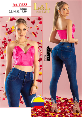 Butt Lifting Colombian Jeans- Jeans Levanta Cola  L&amp;L 7300