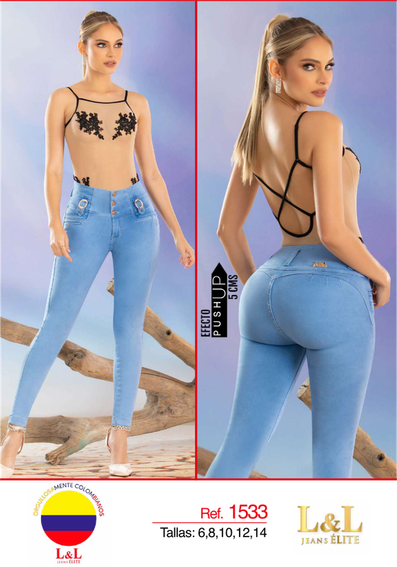 Butt Lifting Colombian Jeans- Jeans Levanta Cola L&amp;L 1533
