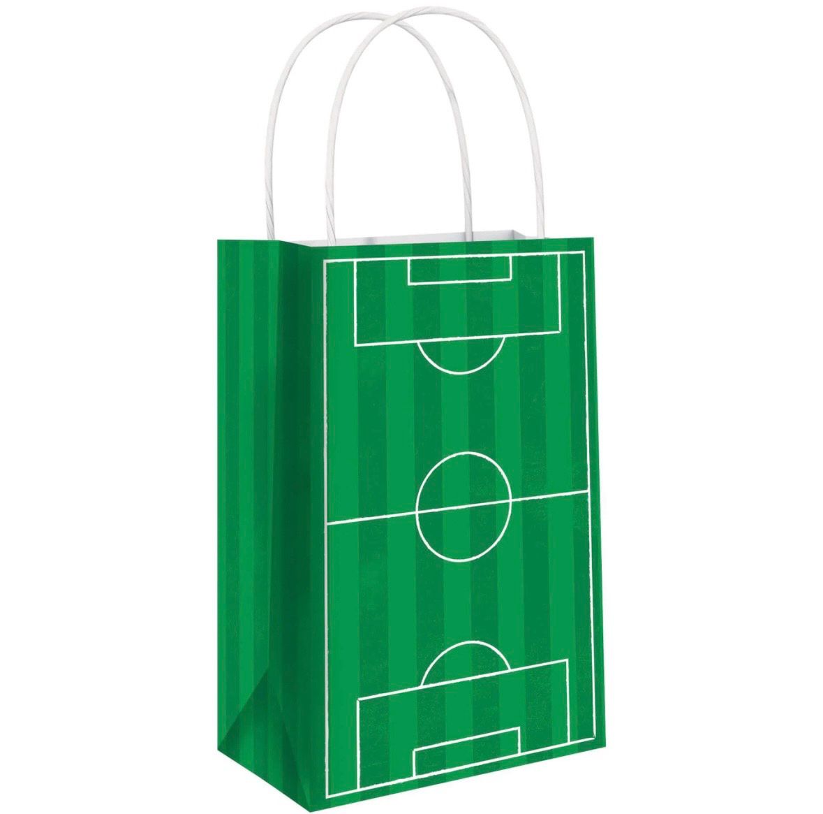 Soccer Field Kraft Party Bags - Set Of 8