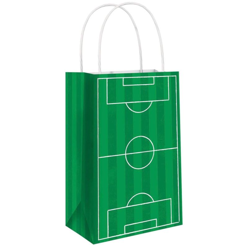 Soccer Field Kraft Party Bags - Set Of 8