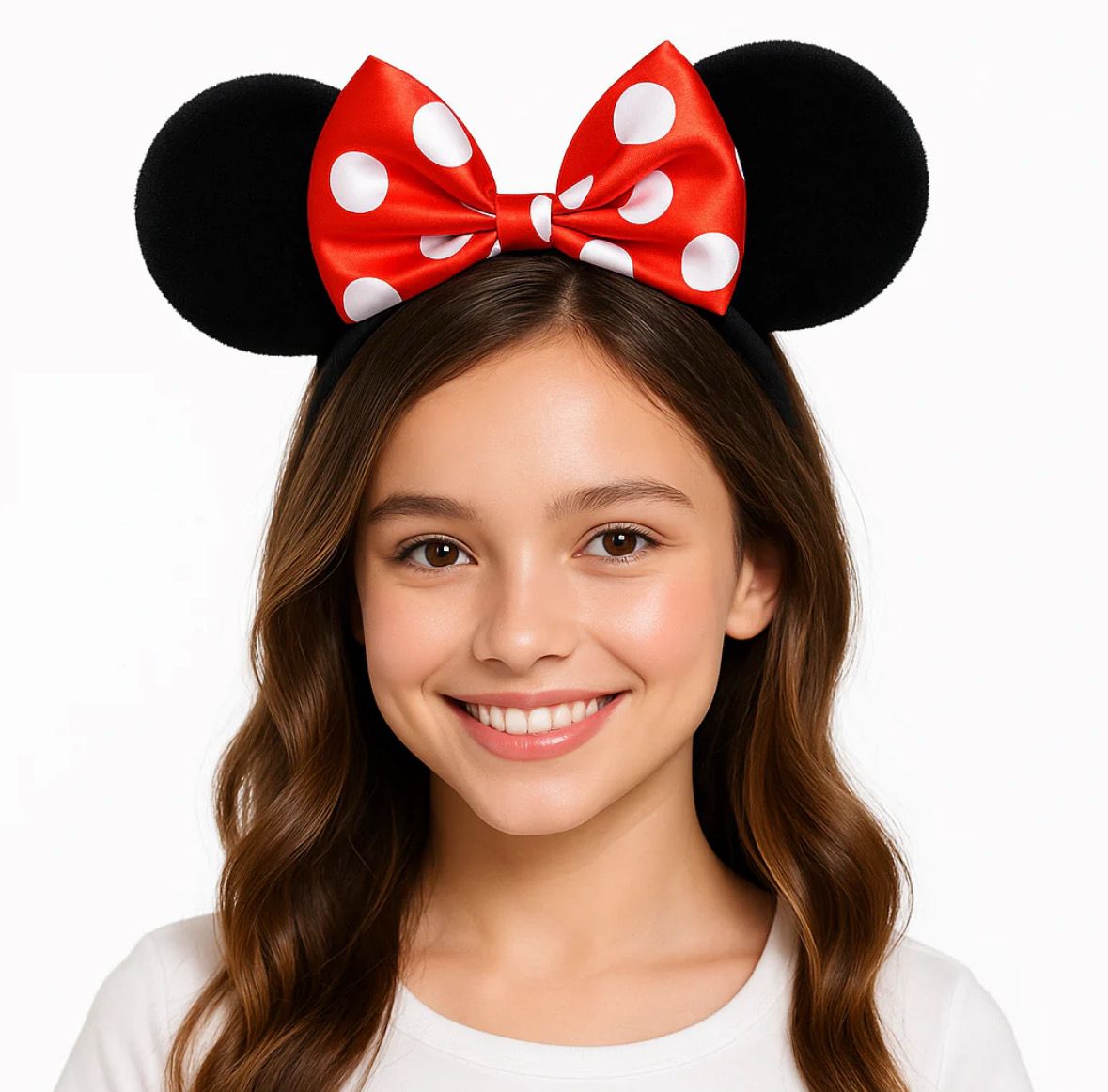 Disney Minnie Mouse Ears &amp; Polka Dot Bow Headband For Kids