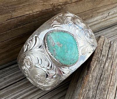 B-15 Turquoise Stone Sterling Silver Cuff