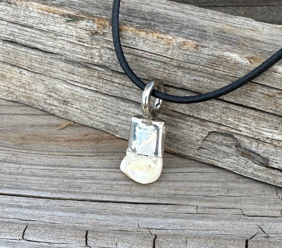 N-3 Sterling Silver Capped Elk Tooth Necklace