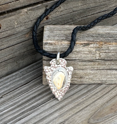 N-35 Elk Ivory Arrowhead Necklace