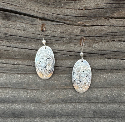 E-24 Sterling Silver Oval Earrings