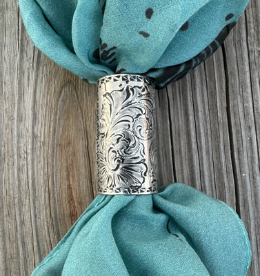 SS - 2 Antiqued Nickel Silver Scarf Slide
