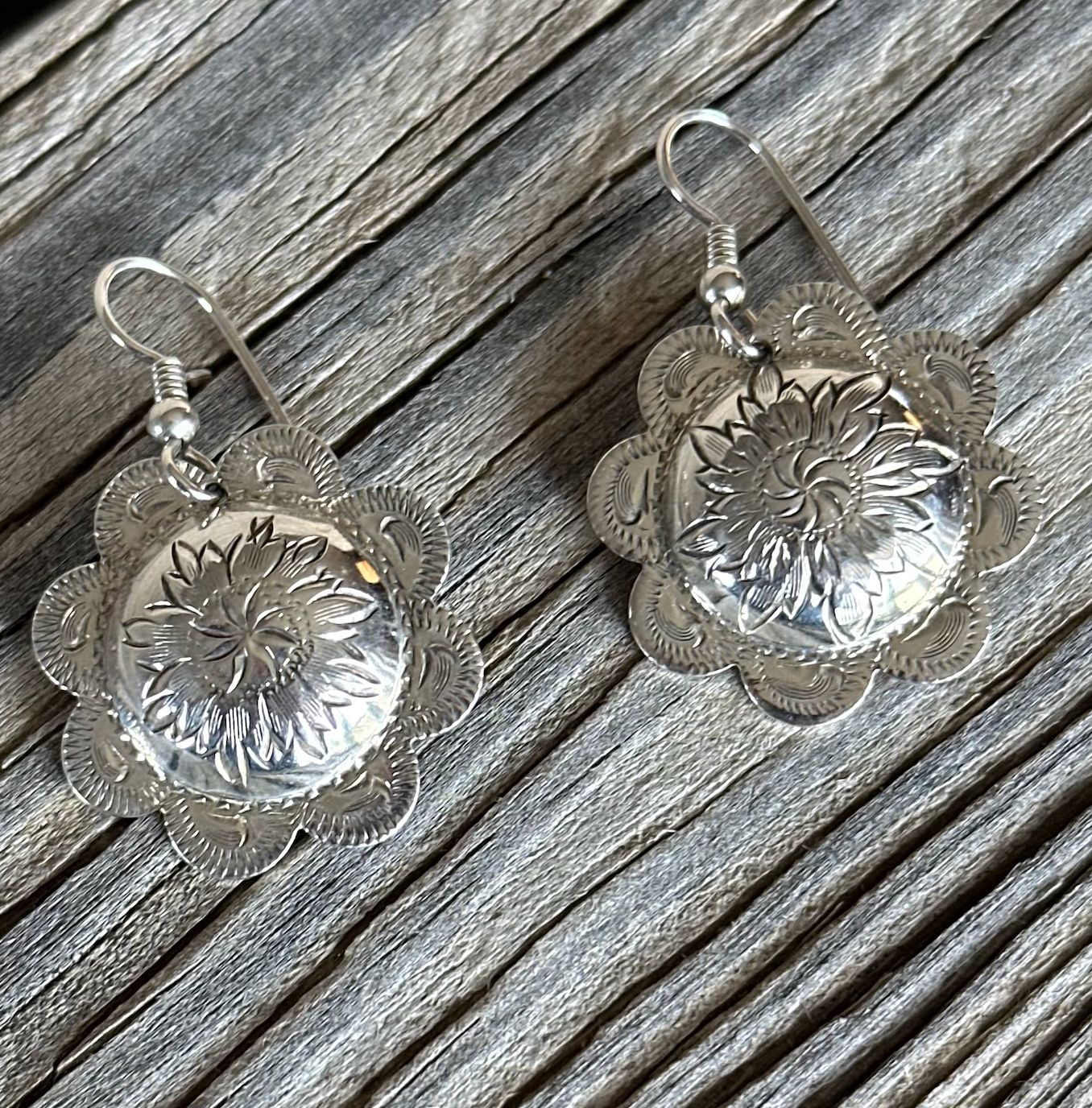 E-30  Dangling Concho Earrings