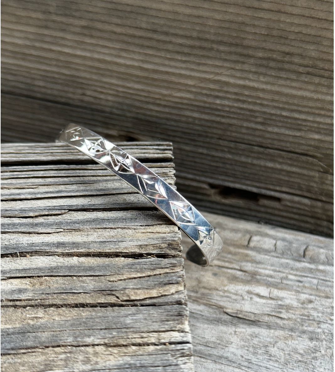 B-78 Diamond Design Stackable Bracelet