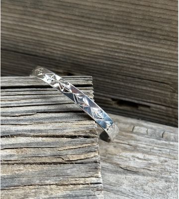 B-78 Diamond Design Stackable Bracelet