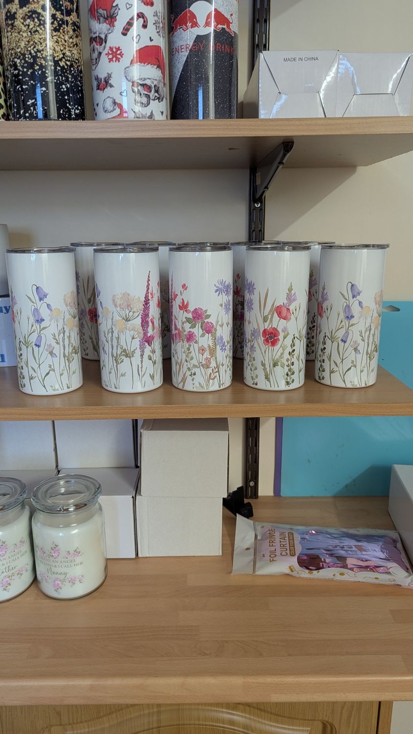 12oz Mum stainless steel wildflowers insulated tumbler with lid and straw