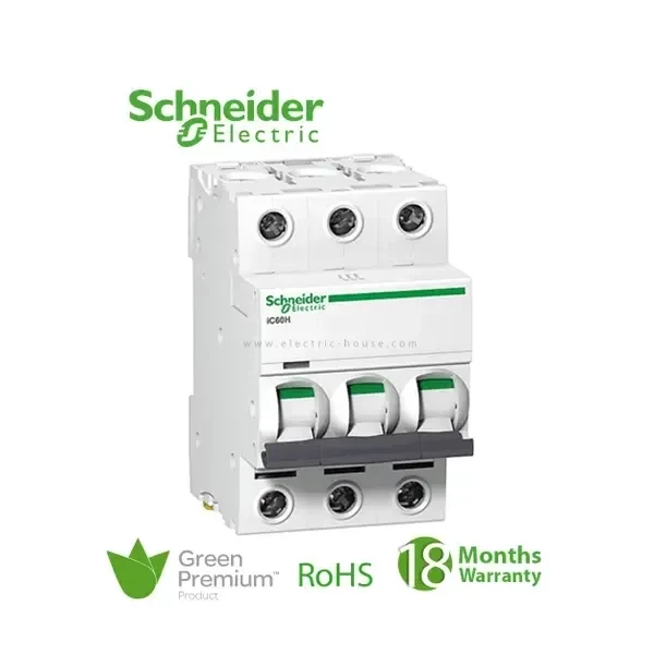 SCHNEIDER - MCB Breaker, Acti9 iC60N, 3P, 50A, C curve